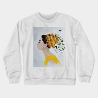 Bee Hive Textured Portrait with Daisys Crewneck Sweatshirt